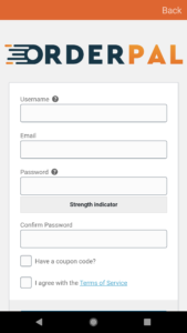 OrderPal Login Credential